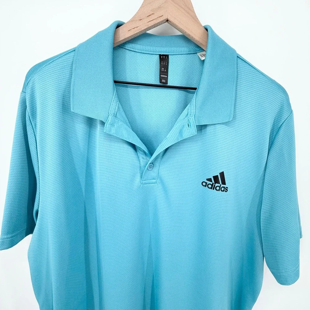 Adidas Golf Polo Shirt Men's XL Blue AEROREADY Moisture Wicking Performance